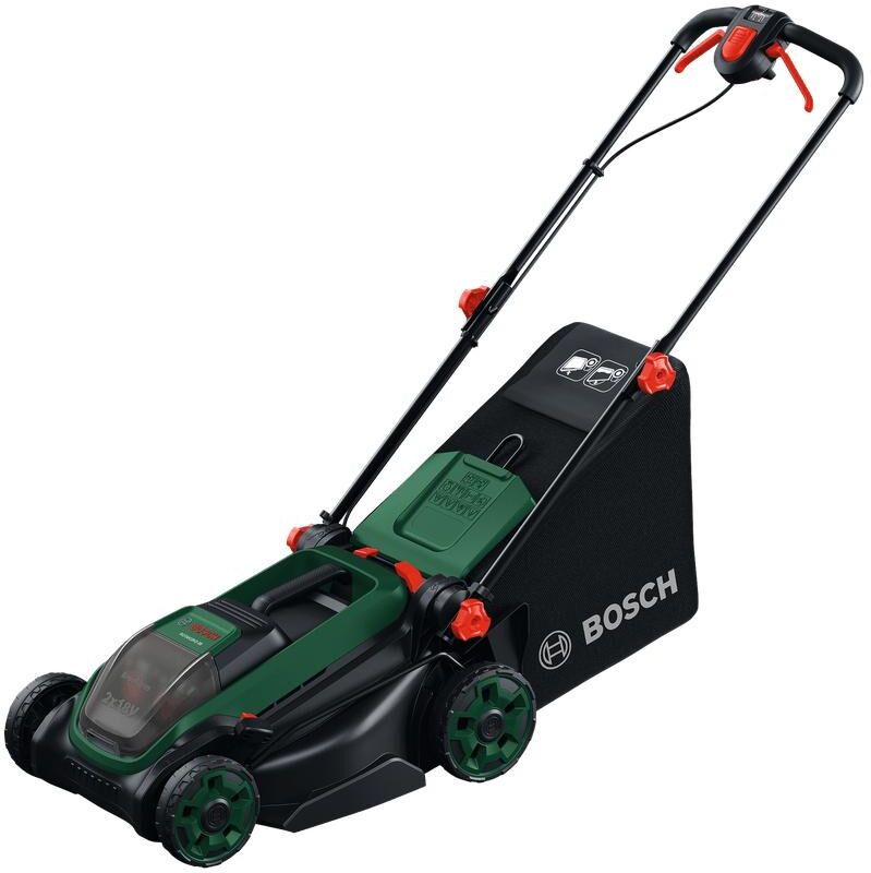 Akkurasenmäher BOSCH "ROTAK18V2-38 Solo", bunt, B:44cm H:106cm, Rasenmäher, Akkurasenmäher bunt Einheitsgröße