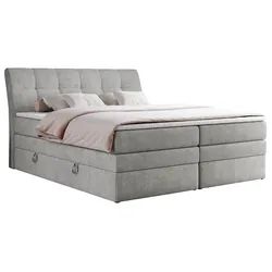 BOXSPRINGBETT GOLD-10 KING 160/200 Hellgrau Struktur - H3