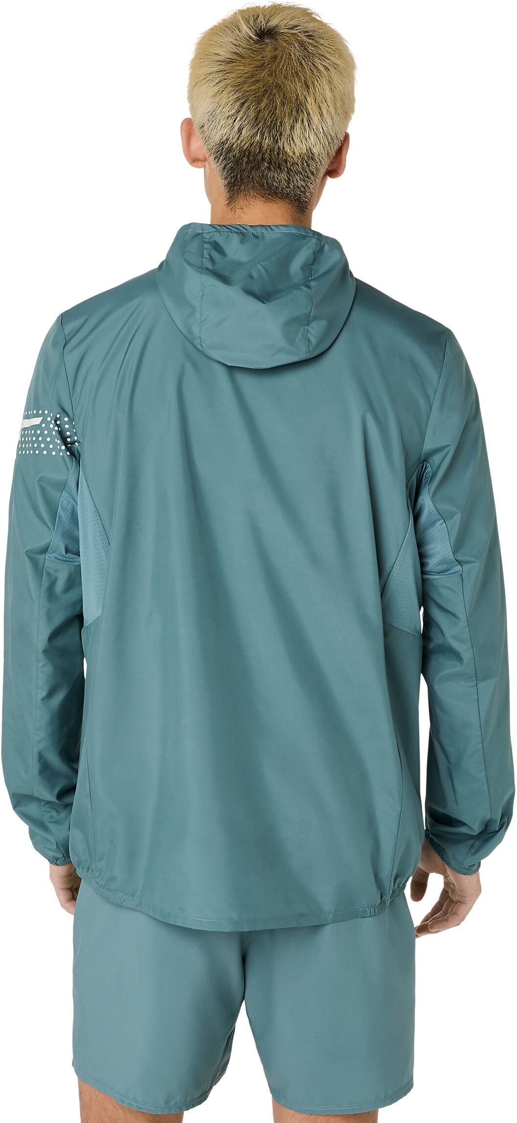 Laufjacke ASICS "ICON JACKET", Herren, Gr. S, grün (foggy teal), Obermaterial: 100% Polyester, Jacken Laufjacke, Wasserabweisend, Atmungsaktiv, Reflektierend foggy teal S