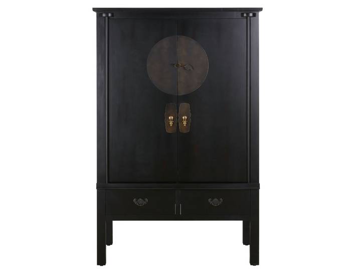 Armoire 2 portes 2 tiroirs noire 117