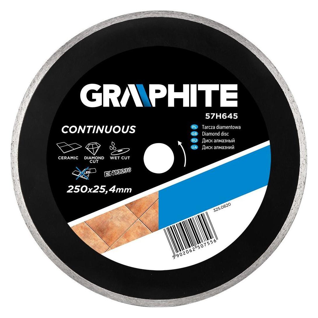 Graphite Graphit-Diamantscheibe (Diamantscheibe 250 x 25,4 mm, massiv) (TOP-57H645)