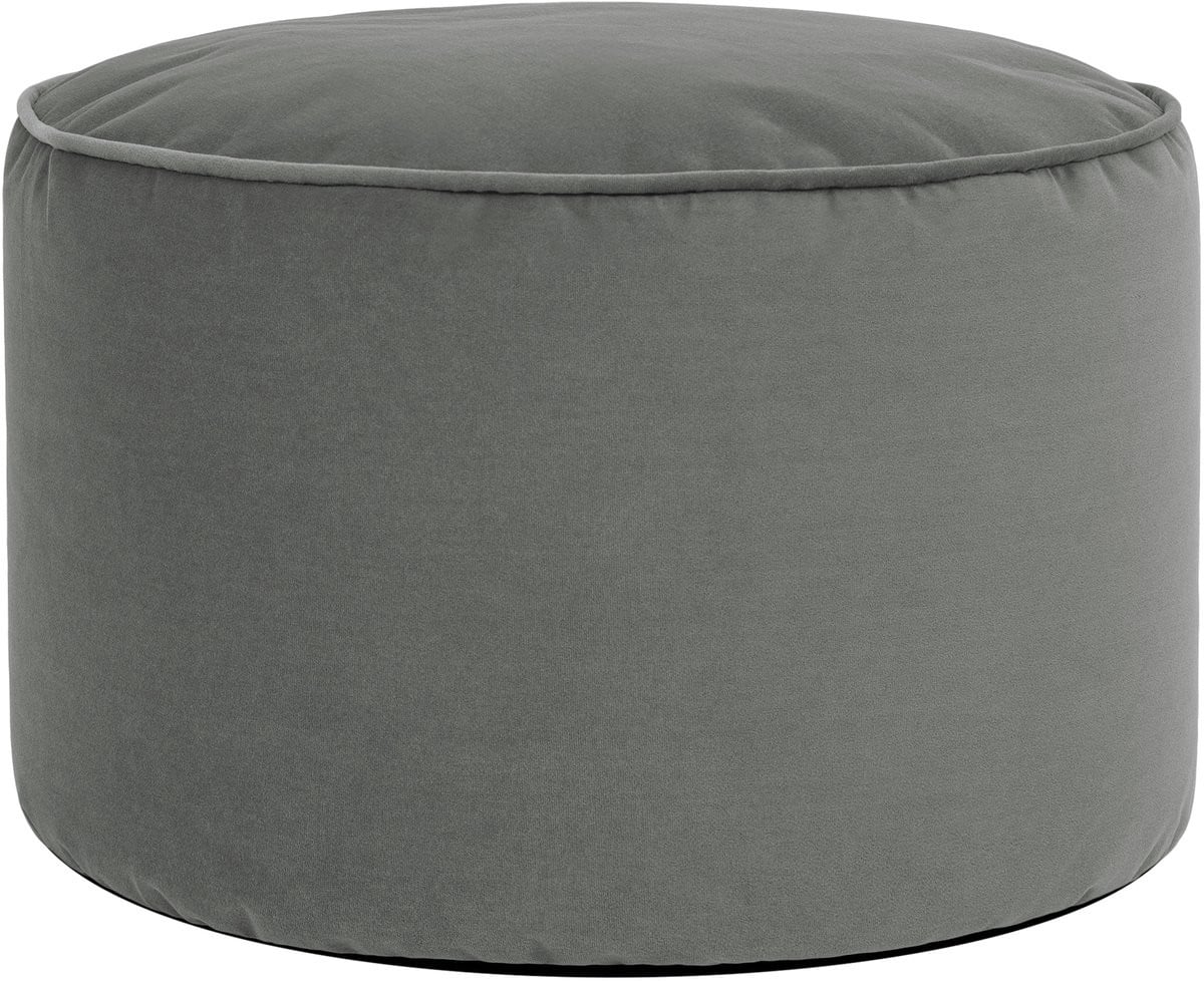 Icon Milano Poef - Ronde Zitzak Hocker - Fluweel - Houtskool