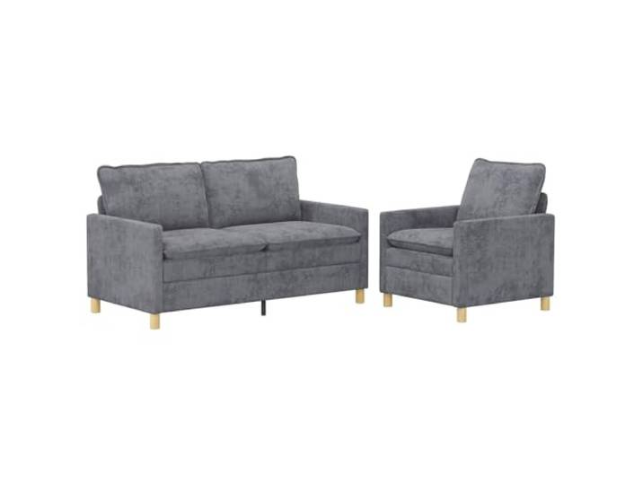 PUGYNBK Sofa-Set, 2-teilig, hellgrau, Polyester, mit Metallrahmen Schaumstoff- und Faserkissen, abnehmbare Bezüge, minimalistisches Design, einfache Montage, vielseitiger Innenbereich