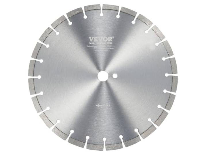 VEVOR Diamantcirkelzaagblad betonmes 350 mm nat of droog diamantsegmentzaagblad 12 mm met platte tand universele middengatdiameter 1 / 25,4 mm