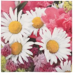 Papstar 200 Servietten, 3-lagig 1/4-Falz 33 cm x 33 cm `Marguerite`