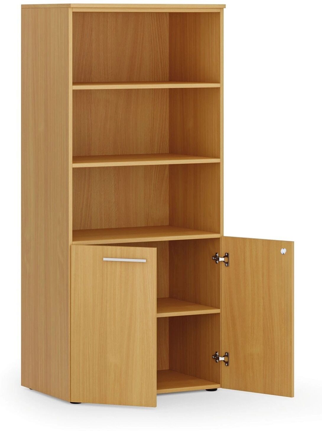 B2B Partner Kombi-Aktenschrank PRIMO WOOD, 800 x 500 x 1781 mm, Buche