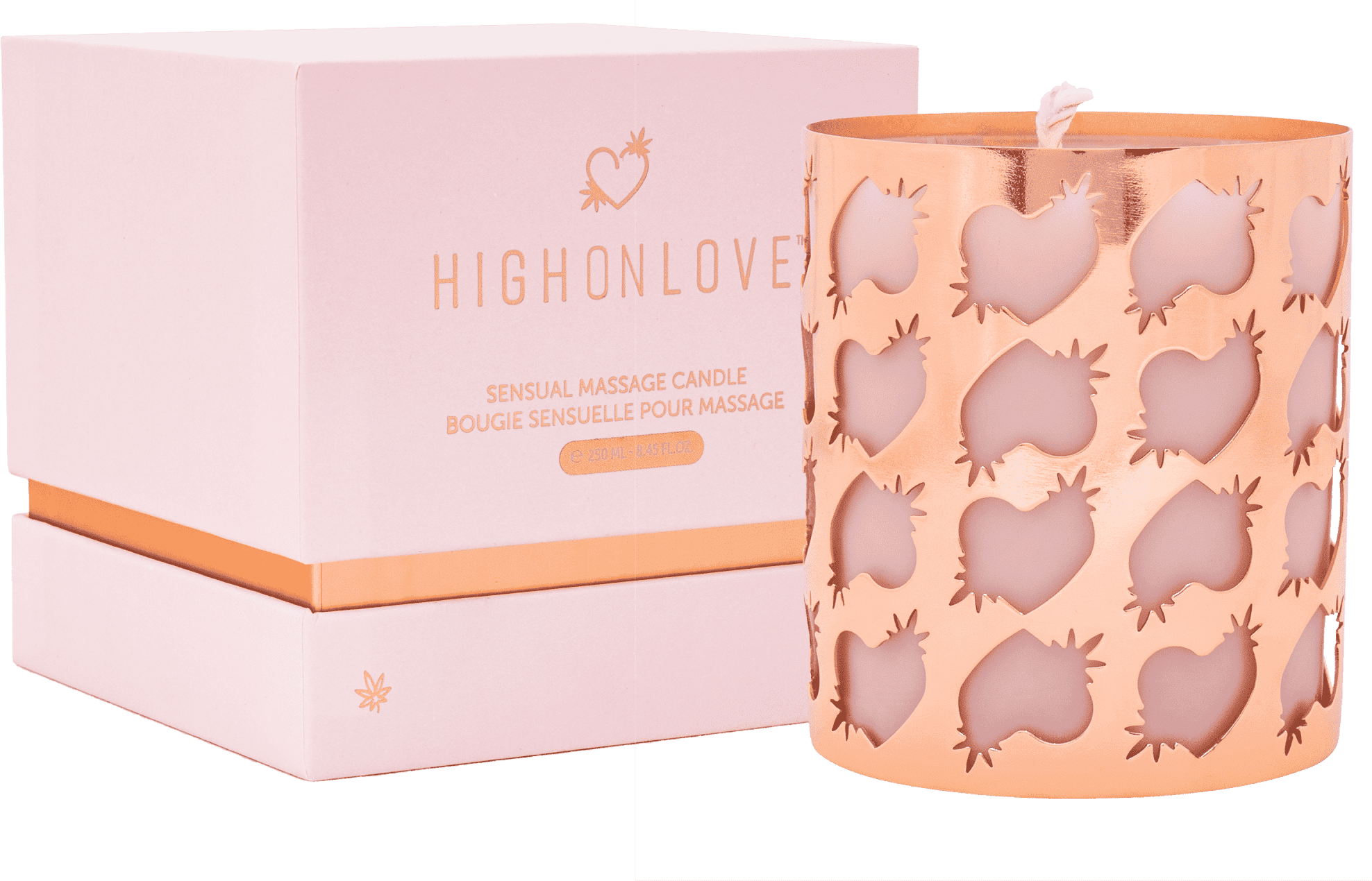 HighOnLove Bougie de massage à l'huile de graines de Chanvre - 250 ml