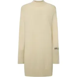 Pepe Jeans für Damen. PL953593 Hazel Kleid off-white (S), Weiß, Lässig, Polyester, Langarm, Nachhaltig
