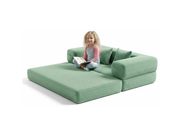 Bettsofa Kid Grün Leinenstoff B 140 T 70 cm - Bettsofa