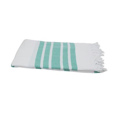 my Hamam Saunatuch Handtuch Hamamtuch XL | 95x210 cm | Fisch Style weiß smaragdgrün