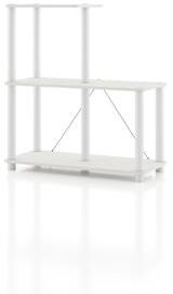 247 Shop At Home Modern Wood Shelving Unit with storage - Tier Shelves, Cube Ladder Shelf