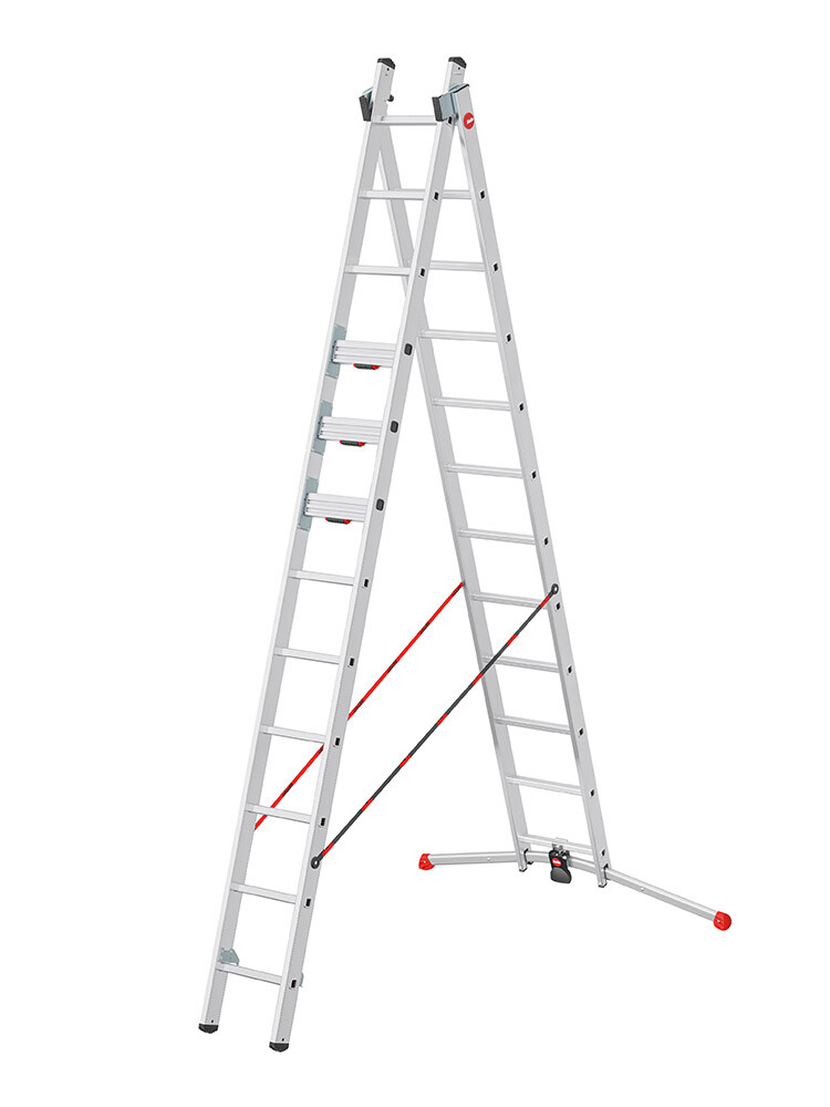 Hailo S110 Pro - Mehrzweckleiter 2x12 Sprossen mit 3 innovativen Dreh-Stufen / gemäß TRBS 2121-2 - Art-Nr: 9002007