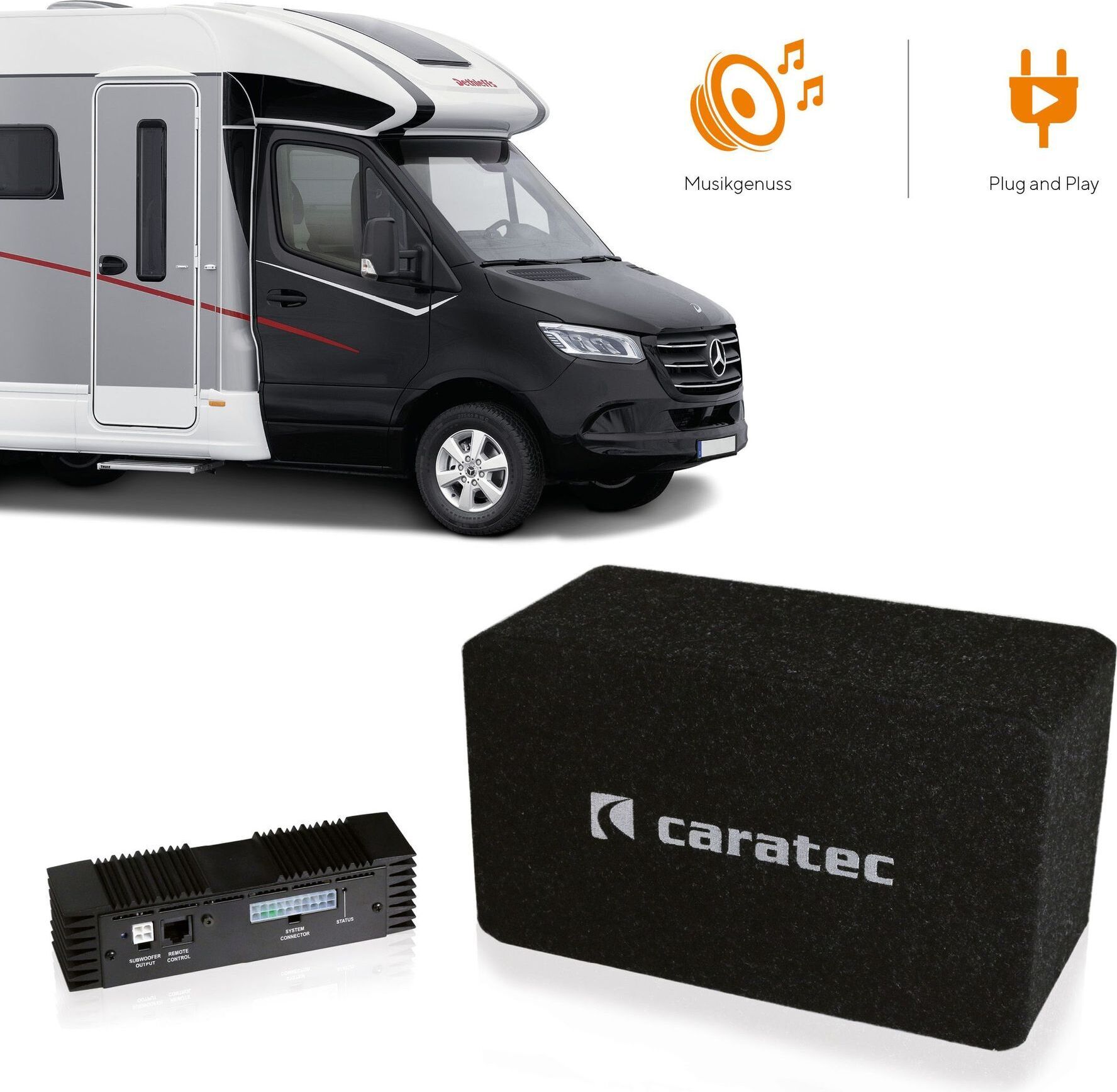 Caratec Audio CAS211S Soundsystem für Mercedes-Benz Sprinter S907/910. Geeignet für Fahrzeuge mit Radiovorrüstung