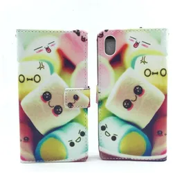König Design Schutz Hülle für Sony Xperia M4 Aqua Marshmallows Tasche Cover + 1 Panzer Schutz Glas (Sony Xperia M4 Aqua), Smartphone Hülle, Mehrfarbig