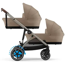 Cybex GOLD Zwillings- und Geschwisterwagen eGazelle S, beige