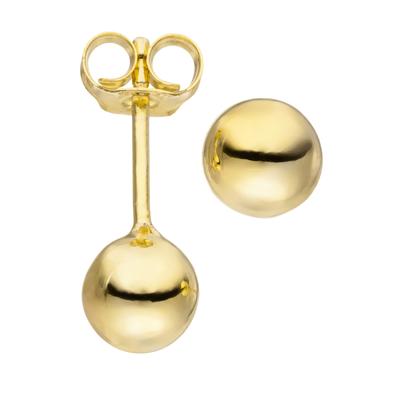 Paar Ohrstecker JOBO "Ohrringe Kugel Kugelohrringe 6 mm", gold (goldfarben), Ohrringe, Damen, 6mm, Silber 925 (Sterlingsilber), 925 Silber vergoldet
