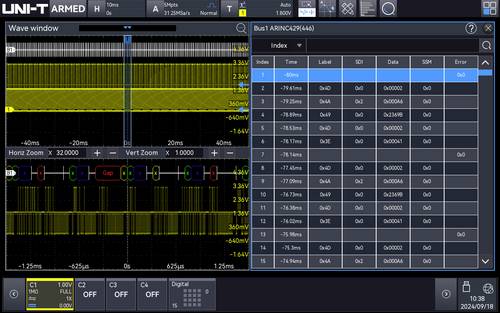 Uni-T MSO3000X-ARINC429 Mess-Software