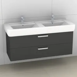 Artiqua 413 Waschtischunterschrank für Renova Plan 122130 Anthrazit Glanz, 413-WU2L-K12-7065-51 413-WU2L-K12-7065-51