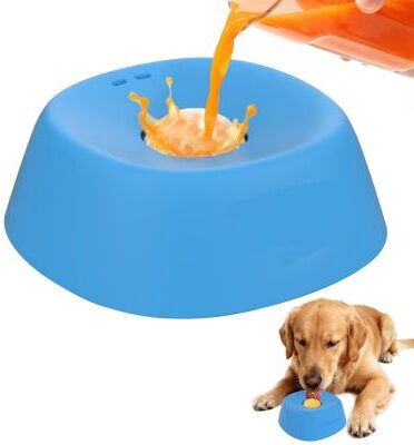 Multisell Products Hub Spherical Dog Licking Bowl, Slow Feeder Non slip, Dog Liquid Lick Bowl Pet For Fun Feeding blue