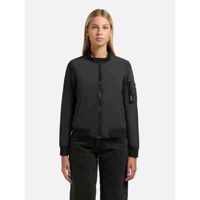Bomberjacke KHUJO "Denz", Damen, Gr. XS (34), schwarz, Material: 100% Nylon, lässig geschnitten hüftbedeckend, Ärmel ohne Ärmelschlitz Rippstrickbündchen, Jacken Bomberjacke, Matte Damen Übergangsjacke mit Bündchen