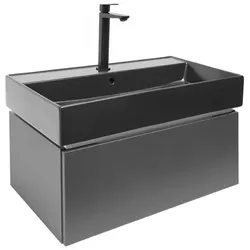SAT Feel Waschtisch mit Unterschrank 80x30x46 cm Anthrazit SATFEEL80ANTU3B