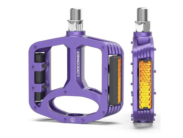 Fahrradpedale Aluminium Plattform Violett mit Reflektoren, Metall, 10x1.5x12 cm, Freizeit & Co, Sport & Fitness, Fahrräder, Fahrradzubehör