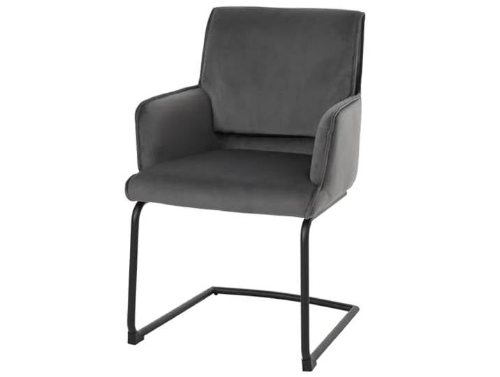 Mendler Freischwinger HWC-N60 Stoff/Textil - dunkelgrau