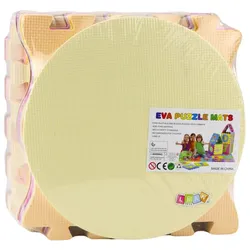 Lean Toys, Spielteppich + Spielmatte, Weiche Puzzle-Lernmatte EVA-Schaum, Früchte, Süssigkeiten, Pastell, 16-tlg.