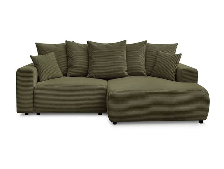 Ecksofa BOBOCHIC ATILLA Cord-Stoff hellgrün