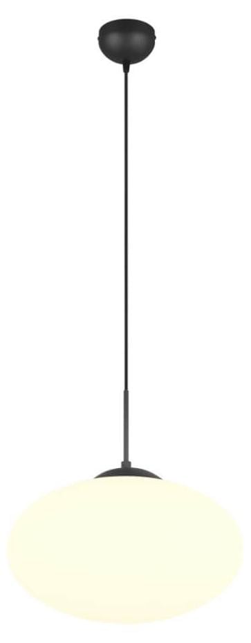 Trio Fomento Ovale Hanglamp - Zwart met Wit Glas - Ø 40 cm