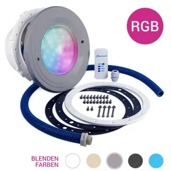 Pool Licht Premium, einzeln, LED-RGB, 12V, BWT, Blende hellgrau