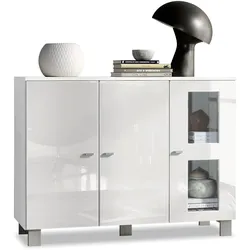 SIDEBOARD Denjo Tür in Weiß Hochglanz