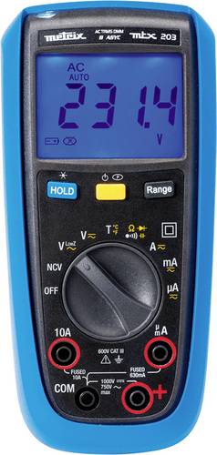 Metrix MTX 203 Hand-Multimeter digital Spritzwassergeschützt (IP54) CAT III 600V Anzeige (Counts): 6000