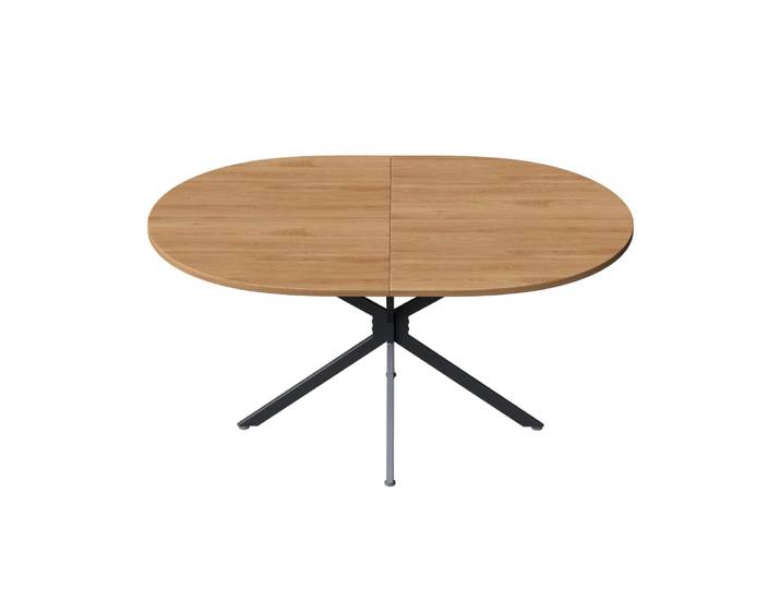 Table de salle à manger avec pieds en métal, 120x80 cm, naturelle