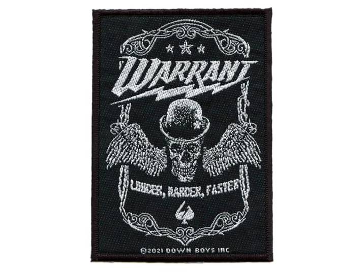 Warrant Luider, harder, sneller, standaard patch (één maat) (zwart/wit)