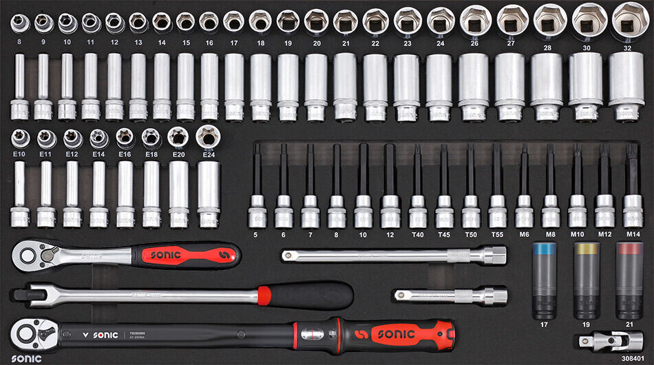 Sonic Equipment Steckschlüsselsatz Nusssatz Sfs-L 84-Tlg. 308401