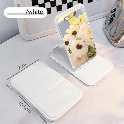 Uplifted Finds Portable Folding Desktop Makeup Mirror HD Mini Stand Up Travel Vanity Mirror white