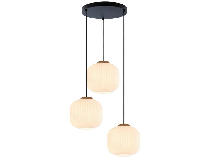 Collett's Monde Hängeleuchte, Weiß, Holz, Metall, Glas, Kautschukholz, Hartholz, Abstraktes, 120 cm, RoHS, CE, Lampen & Leuchten, Innenbeleuchtung, Hängeleuchten, Pendelleuchten