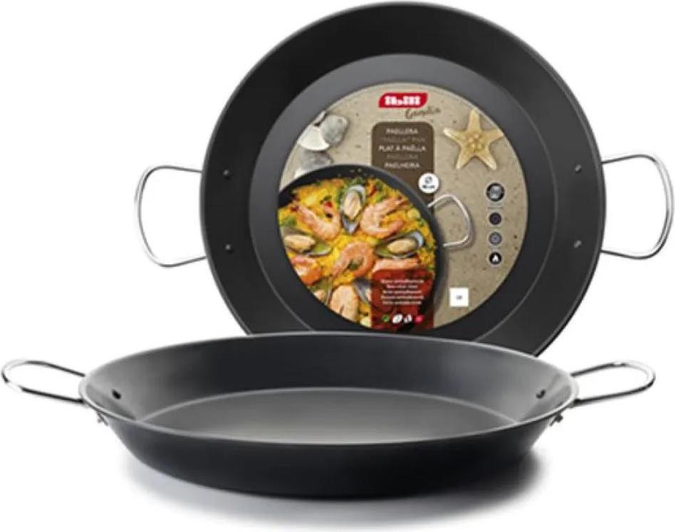 Ibili Gandia Paella 501046 braadpan van gegoten aluminium met antiaanbaklaag, geschikt voor inductie, Diameter: 46 cm