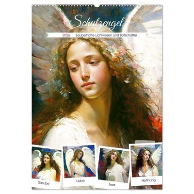 Schutzengel. Zauberhafte Lichtwesen und Botschafter (Wandkalender 2026 DIN A2 hoch), CALVENDO Monatskalender