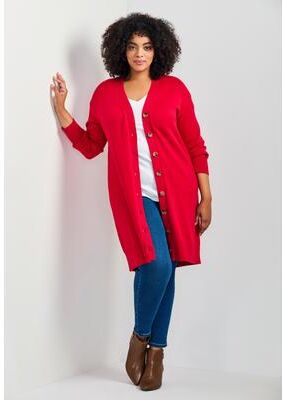 Plus Size Women's Mischa Boyfriend Cardigan by Avenue in Red (Size 18/20)