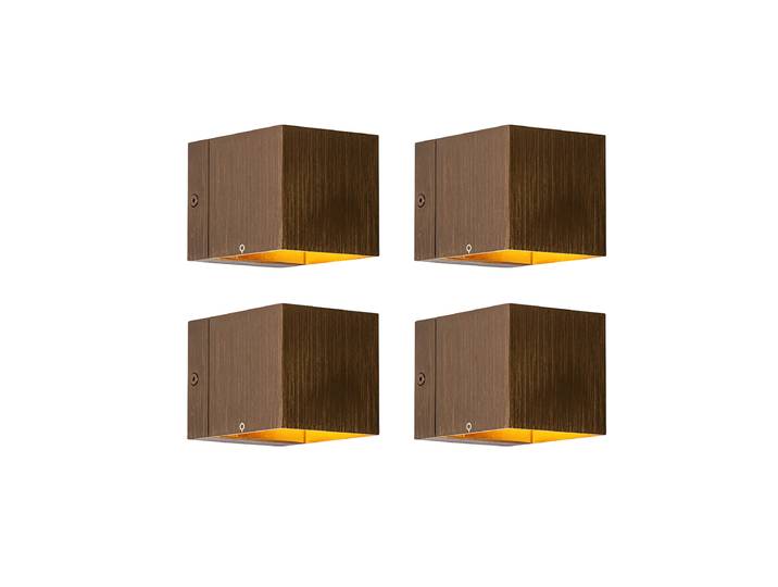 Ensemble de 4 lampes murales intelligentes bronze foncé 8 cm avec