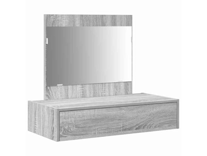 Xhnifbn Schminktisch Grau 83 x 40 x 70 cm Frisiertisch mit Spiegel Kompakter Frisiertisch aus Holzwerkstoff mit integriertem Spiegel und geräumiger Schublade für Ihr Schlafzimmer.