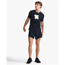 2XU, Herren, Sportshirt, Light Speed (S), Weiss, Schwarz