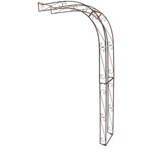 Frank-Flechtwaren Rosenbogen 229858, braun, aus Metall, Halbbogen zur Wandmontage, 125 x 240 x 35 cm