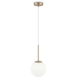 Pendelleuchte Basic Form Goldfarben/Weiß max. 40 Watt