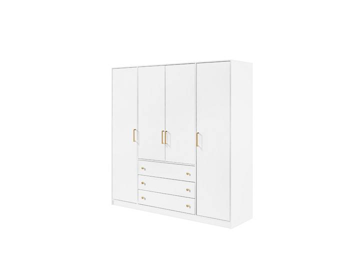 Masseno Drehtürenschrank IRELIA 196/200/57,5cm 4-türig Weiß