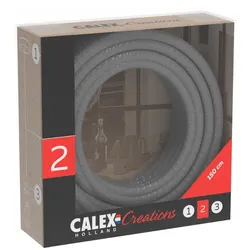 Calex | Textilummanteltes Kabel | 2x0,75mm2 | 1,5M | Metallic Grau | 60W
