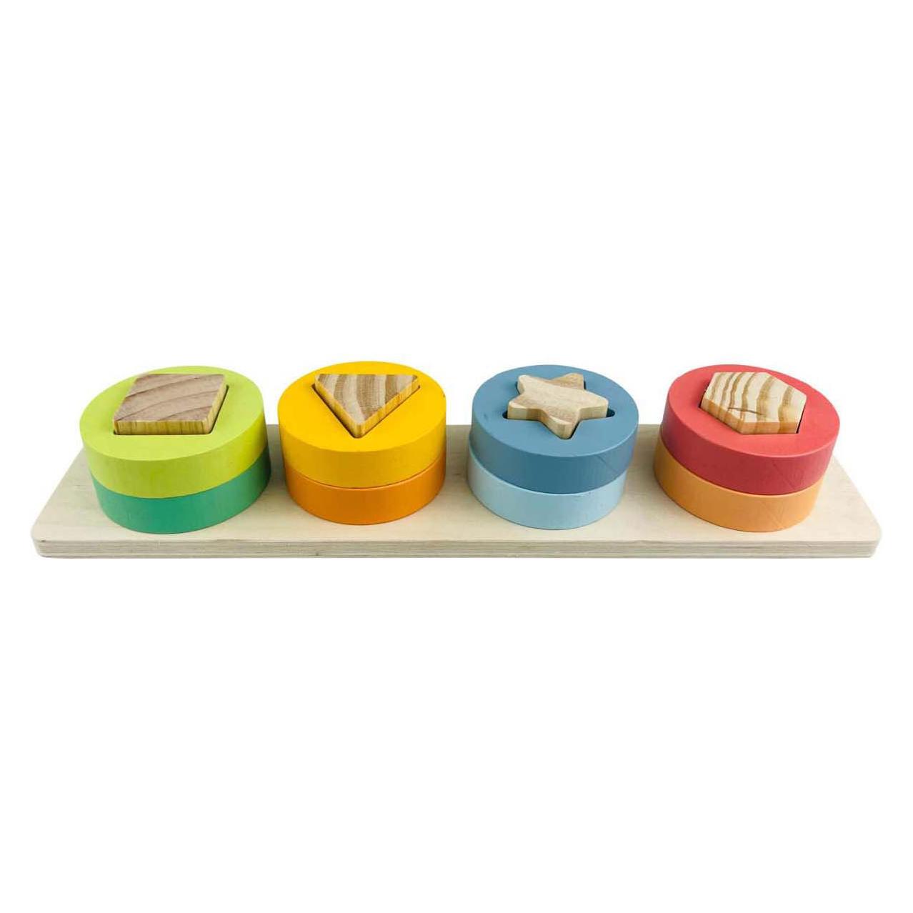 Stapelpuzzle aus Holz mit Formen, 9-tlg. (58869255)
