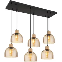 LED Hängeleuchte Pendelleuchte Wohnzimmerlampe kürzbar Schwarz Metall H 130 cm